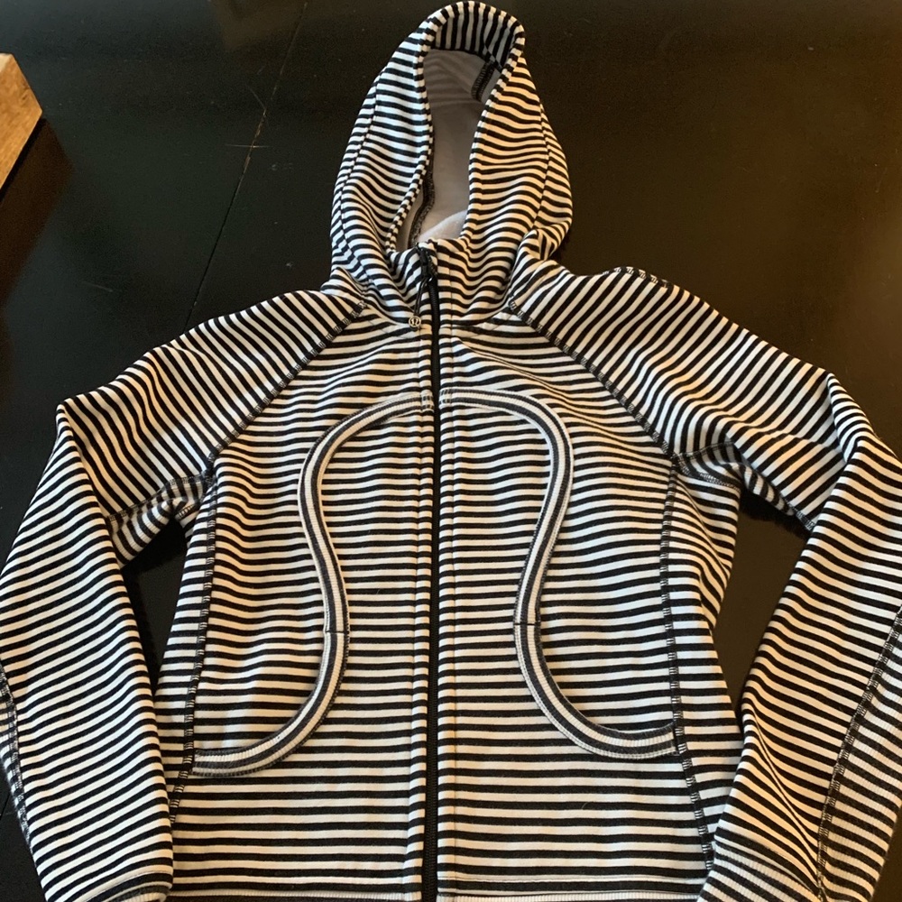 LuLuLemon Scuba Hoodie - Black and White Stripe